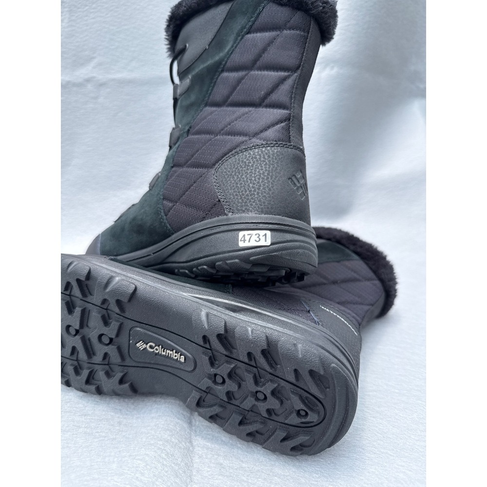 Columbia Ice Maiden II Winter Boots Womens 10 Black Waterproof Omni Grip Quilted - Picture 15 of 15